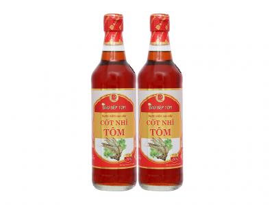 2 chai nước mắm cao cấp cốt nhĩ tôm Đầu Bếp Tôm 18 độ đạm 500ml