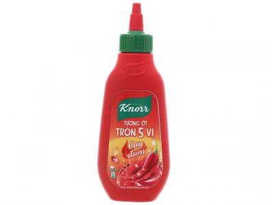 Tương ớt tròn 5 vị Knorr cay đậm chai 220g