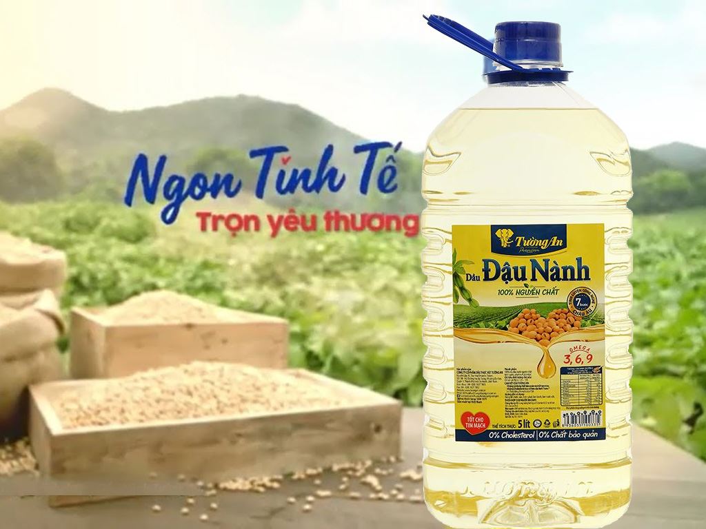 Dầu đậu nành 100% nguyên chất Tường An can 5 lít 2