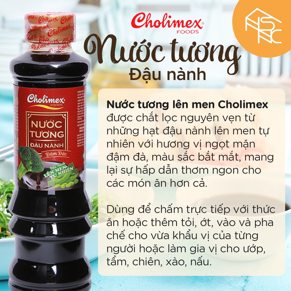 COMBO 4 CHAI NƯỚC TƯƠNG ĐẬU NÀNH CHOLIMEX LÊN MEN TỰ NHIÊN THANH VỊ ĐẬM ĐẶC  - chai 300gr