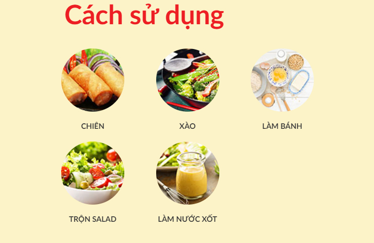 Cách sử dụng Dầu thực vật Tường An Cooking oil chai 2 lít